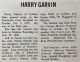 Garvin, Henry George obituary