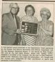 CHx-Cobden Recreation Association presents Award to Ross Faught, Gladys Francis (for late Herb Francis) and Dora Robinson (for late Joe Robinson)
