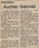 Gervais, Audrey nee Buchanan obituary