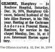 Gilmore, Humphrey obituary