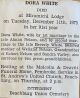 White, Dora HAMILTON funeral card