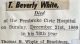 Thomas Beverley WHITE funeral card