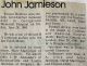 John Herbert JAMIESON obituary