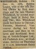 Whitehead, Robina Susanna LOGAN death