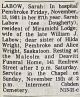 Labow, Sarah Kathleen DOUGHERTY obituary