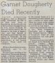 Garnet Armstrong DOUGHERTY obituary