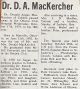 MacKercher, Dr. Donald obituary