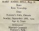 Mary Mabel BELL funeral card