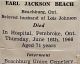 Earl Jackson BEACH funeral card