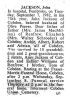John Everett JACKSON death