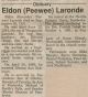 Laronde, Eldon (Peewee)obituary