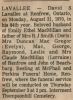 Lavallee, David S. obituary