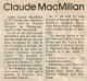MacMillan, James Claude obituary