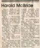 McBride, Harold Obituary
