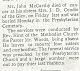 McCarthy (McCaugherty), John obituary