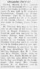 Alexander PERCIVAL obituary