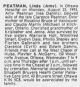Peatman, Linda Amelia DAHMS death