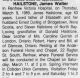 James Walter HAILSTONE obituary