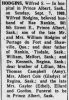 Wilfred Stevenson HODGINS death