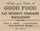 CHx-Wilson's Townside Restaurant Advertisement
