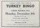 Turkey Bingo at Cobden Lions Club
