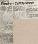 Childerhose, Stephen obituary
