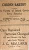 CHx-Advertisements for Cobden Bakery, Joseph Guay, proprietor; and J. G. Mallard Car Repair