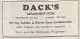 Dack's Department Store Advertisement