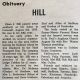 Hill, Elson obituary