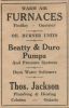Jackson, Thomas plumbing & heating advertisement