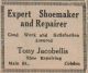 Jacobellis, Tony shoe repair advertisement