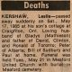 Kershaw, Leslie death
