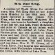 King, Margaret nee McKinley death