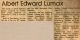 Lumax Albert Edward obituary,