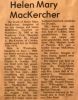 MacKercher, Helen nee McKibbon obituary