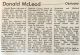 McLeod, Donald obituary