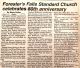 Foresters Falls Standard Church celebrates 80th Anniversary, 1999