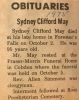 May, Sydney Clifford death
