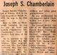 Chamberlain, Joseph S. obituary