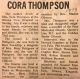 Thompson, Cora nee Pettigrew obituary
