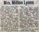 Lyons, Lillian nee Davidson obituary