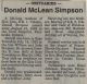 Simpson, Donald obituary