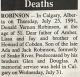 Robinson, Donald Vernon obituary