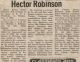 Robinson, Hector obituary