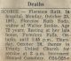 Scobie, Florence Ruth nee Eady death