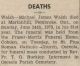 Walsh, Michael James death