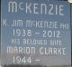 Gravestone-McKenzie, K. Jim & Marion nee Clarke