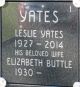 Gravestone-Yates, Leslie and Elizabeth nee Buttle