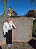 Guardsman (Trooper) Renaud Gerald GERVAIS - commemorated at Butte War Memorial. Niece Linda Bromley pointing to his name