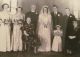 Rollins, Alva and Sylvia Margaret Kippen wedding
1949. Standing (l-r) Sisters of the bride - Joyce and Olive Kippen, Father of the bride and officiant - Rev. Harold. H. Kippen, bride - Sylvia Rollins (nee Kippen), Groom - Alva Rollins, Groomsman - brother of the groom Orville Rollins. Front (l-r) Mother of the bride - Margaret Kippen, flower girl - Suzanna ?,  Mother of the groom - Annie May Rollins.